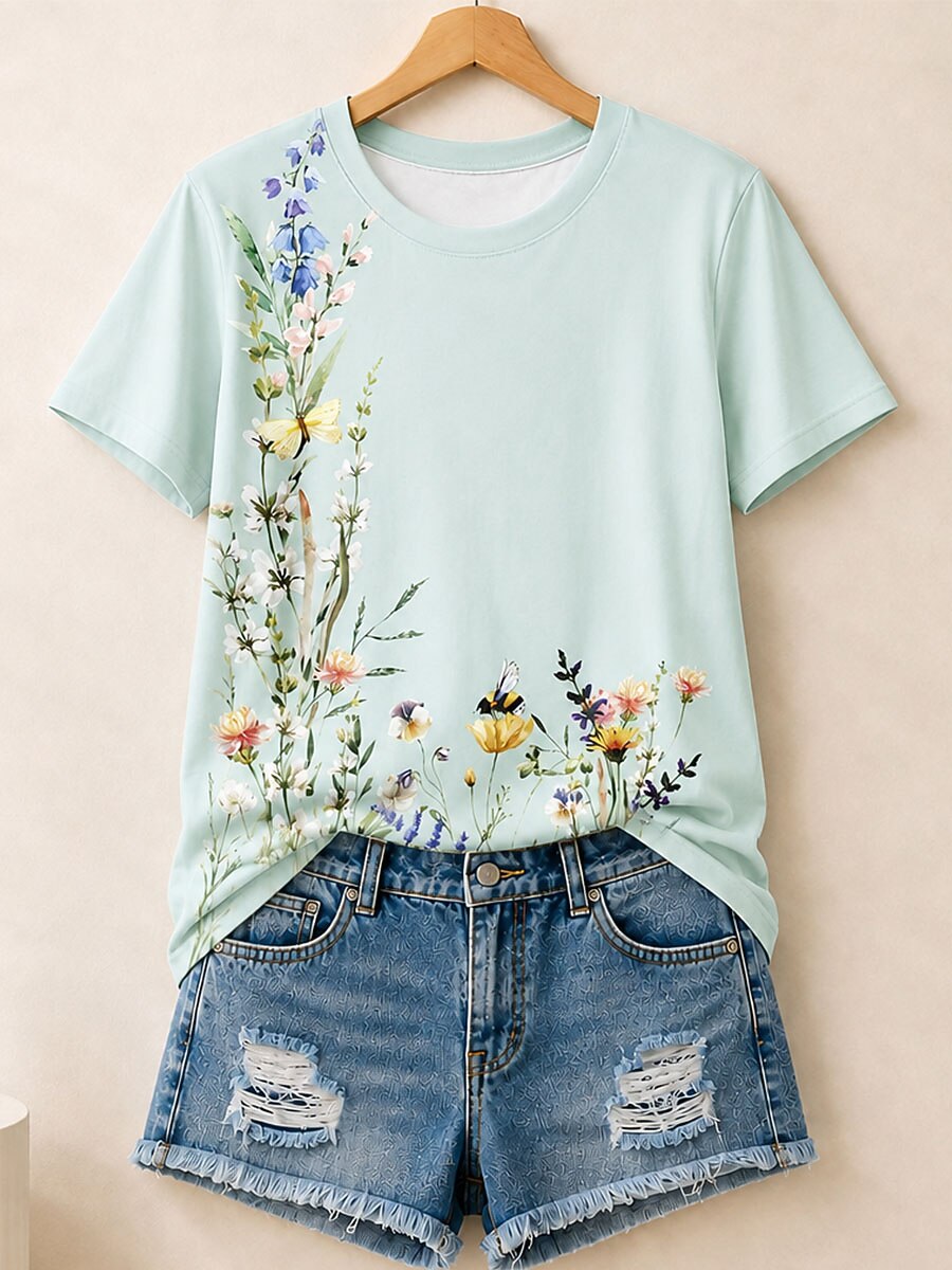 Vintage Field Wildflowers - Life Stories Cotton Tee