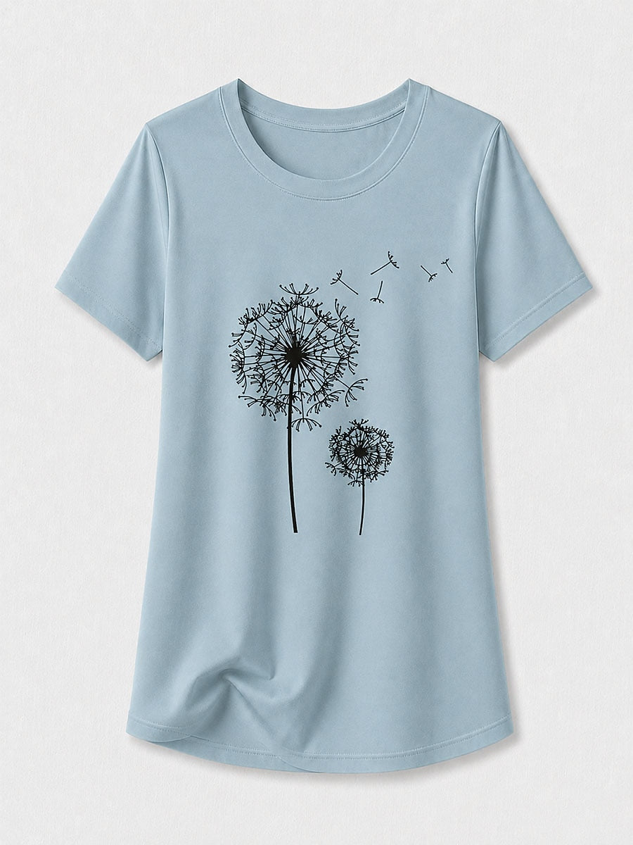 Teal Basic Summer Tee in Purple Blue