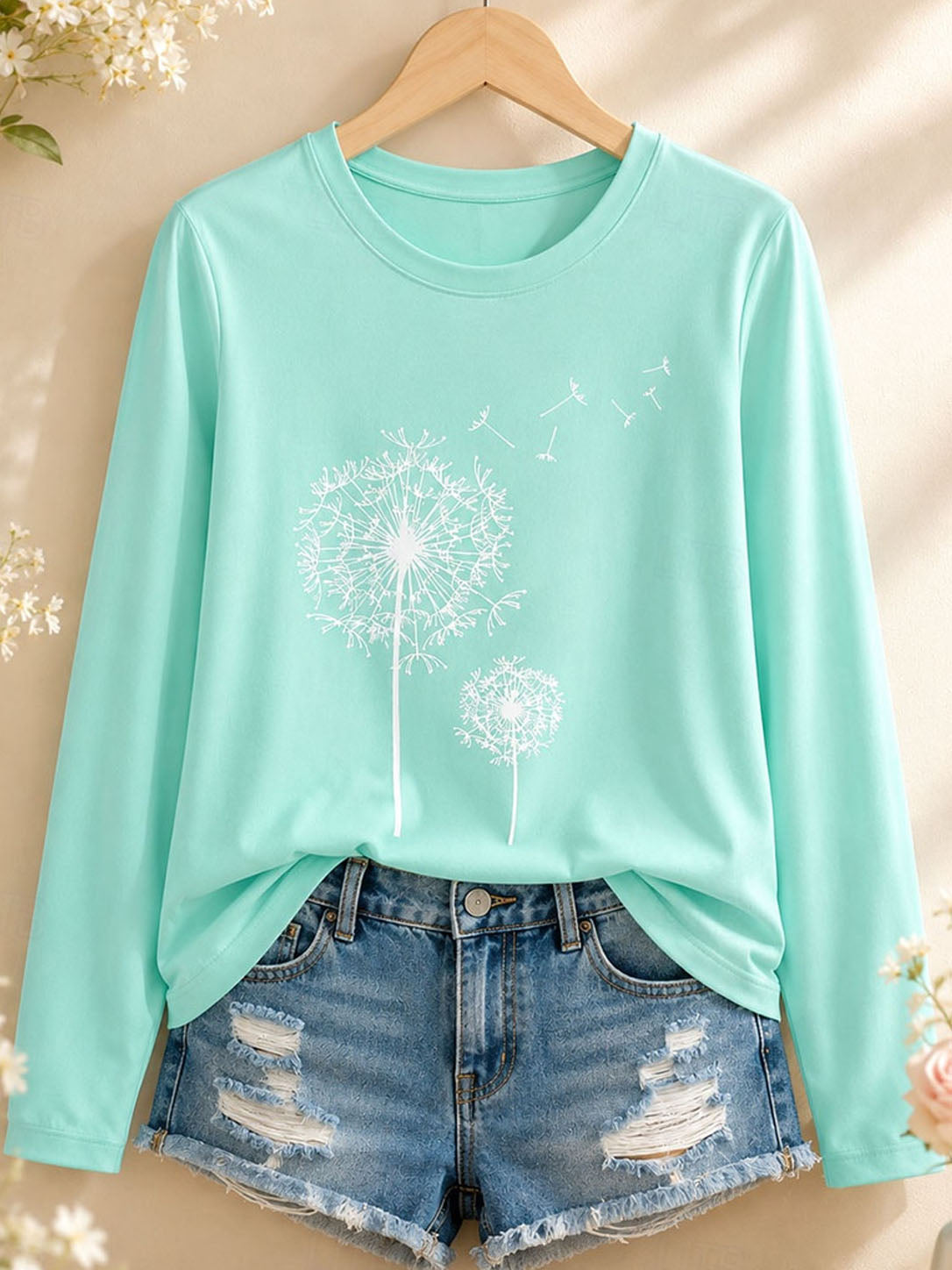 Butterfly Meadow Story – Langärmliges Botanical-T-Shirt