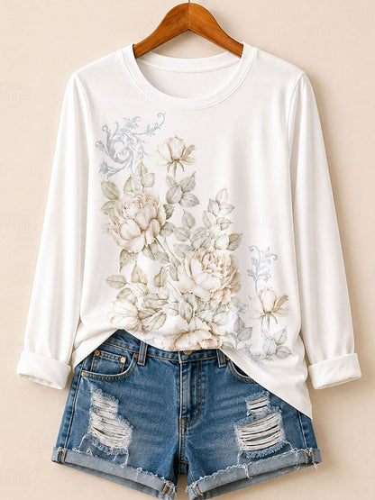 Pressed Wildflower Garden - Life Stories Cotton Long Sleeve Tee