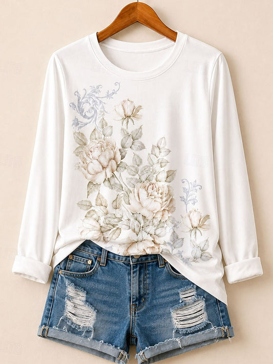Pressed Wildflower Garden - Life Stories Cotton Long Sleeve Tee