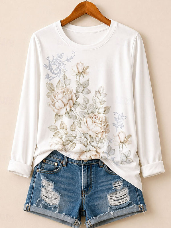 Pressed Wildflower Garden - Life Stories Cotton Long Sleeve Tee