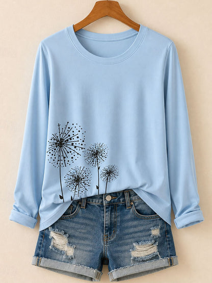Löwenzahnwiesen-Geschichte – Langarmshirt aus botanischer Baumwolle