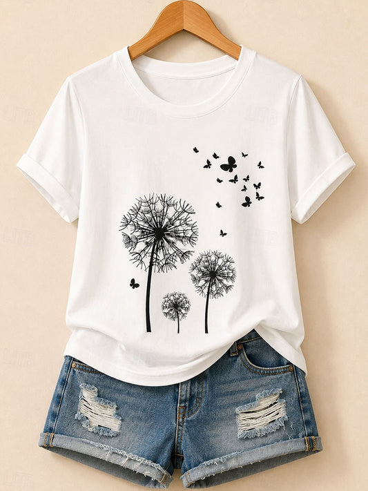 Dandelions With Butterflies - Life Stories Cotton Tee
