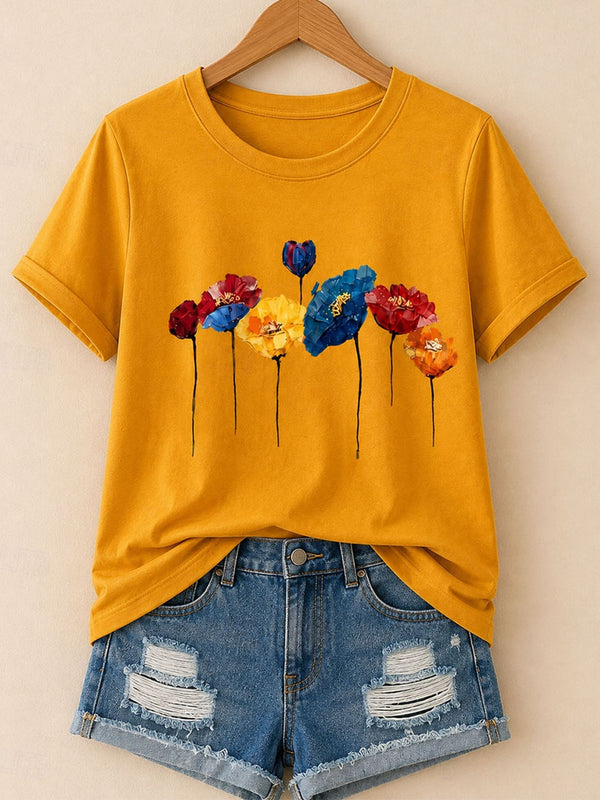 Wildflower Meadow Bloom - Floral Story Cotton Tee