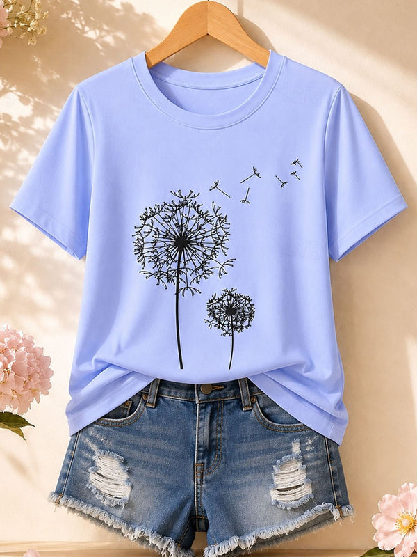 Dandelions With Butterflies - Life Stories Cotton Tee