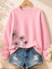 Pusteblumen-Wünsche – Botanische Baumwoll-Sweatshirt-Geschichte