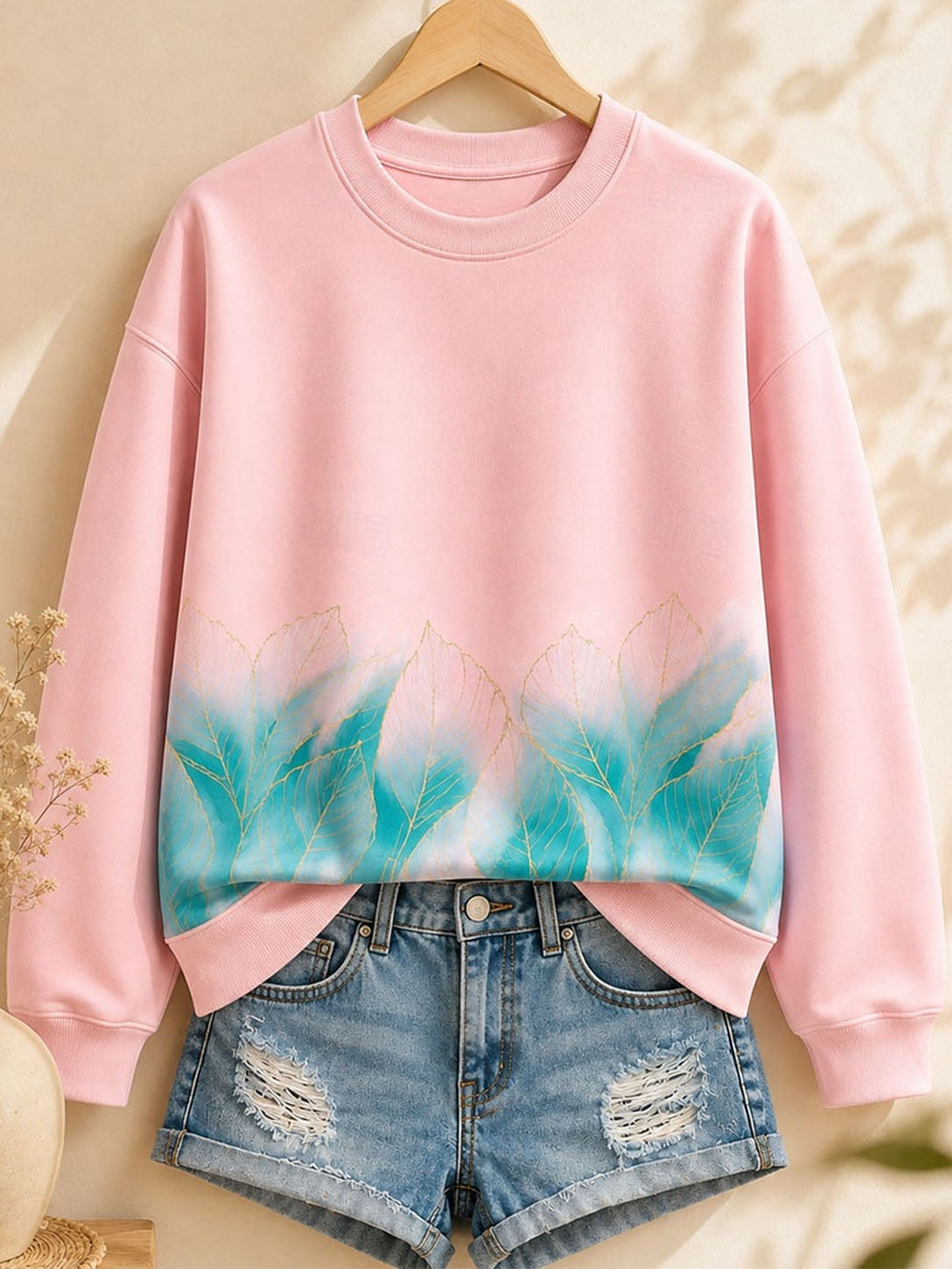 Garten-Erinnerungen in Pastell - Botanisches Baumwoll-Sweatshirt