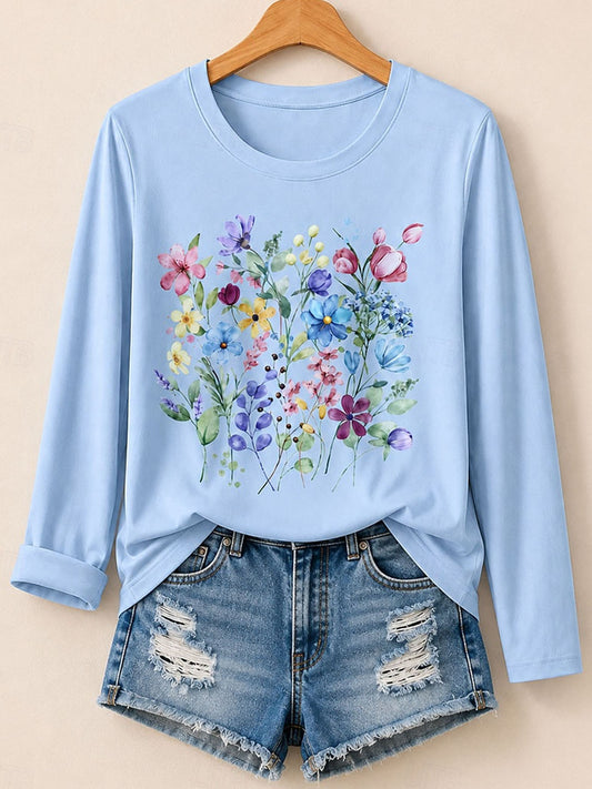 Wildflower Bouquet - Life Stories Cotton Long Sleeve Tee
