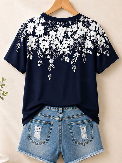 Daisy Branch Pattern - Flora Cotton Tee