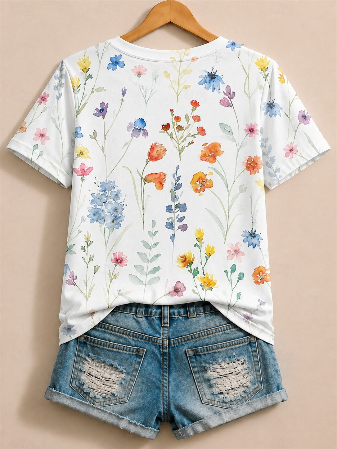 Wildflower Meadow Bloom - Floral Cotton Tee