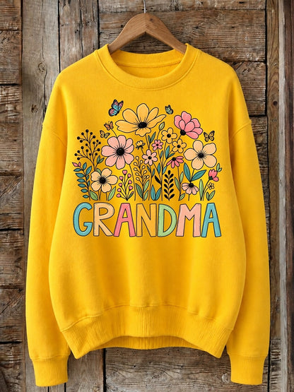 Grandma With Wildflowers - Life Stories Cotton Blend Sweatshirt