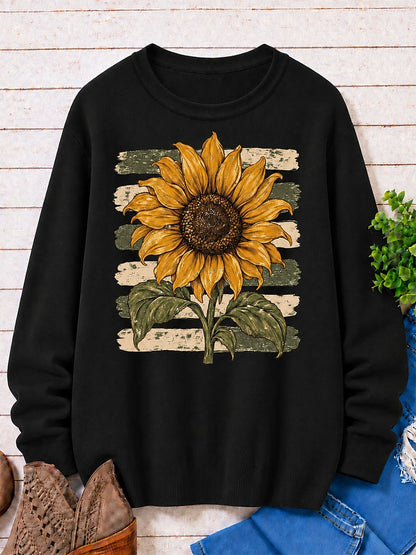 Sunflower Against Rustic Stripes women's sweatshirts - product image 5