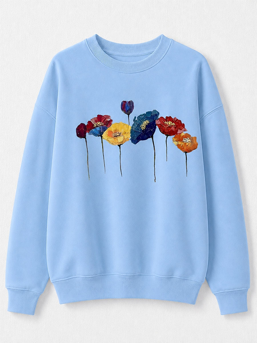 Blue Pink Cozy Sweatshirt in Blue