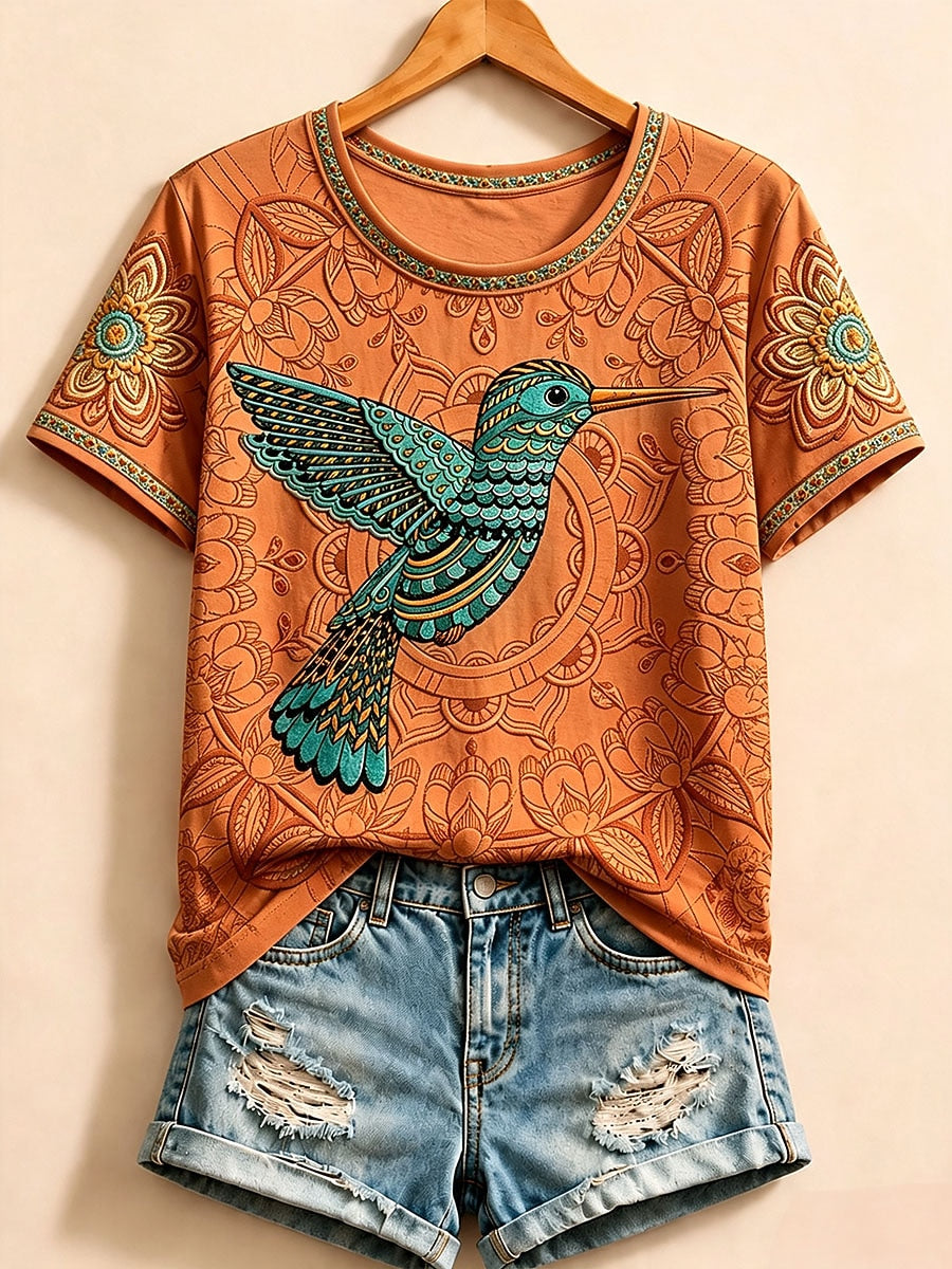 Purple Bird Long Tee in Purple