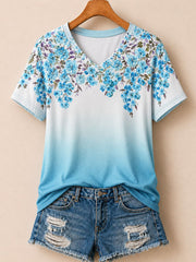Hydrangea Shoulder Garden - Flora Cotton Tee