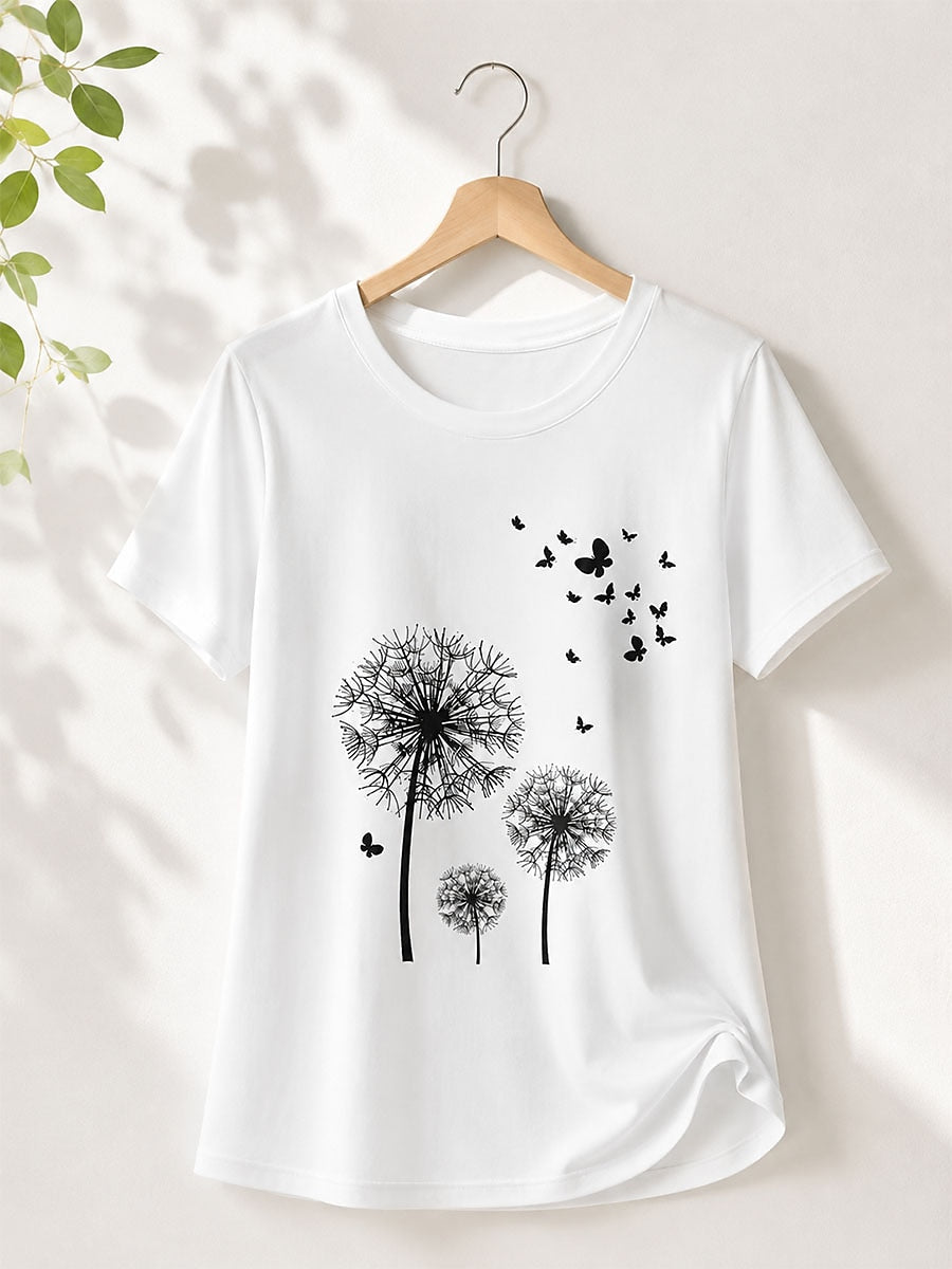 Lotus Pink Summer Tee in White