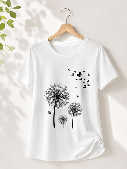 Lotus Pink Summer Tee in White