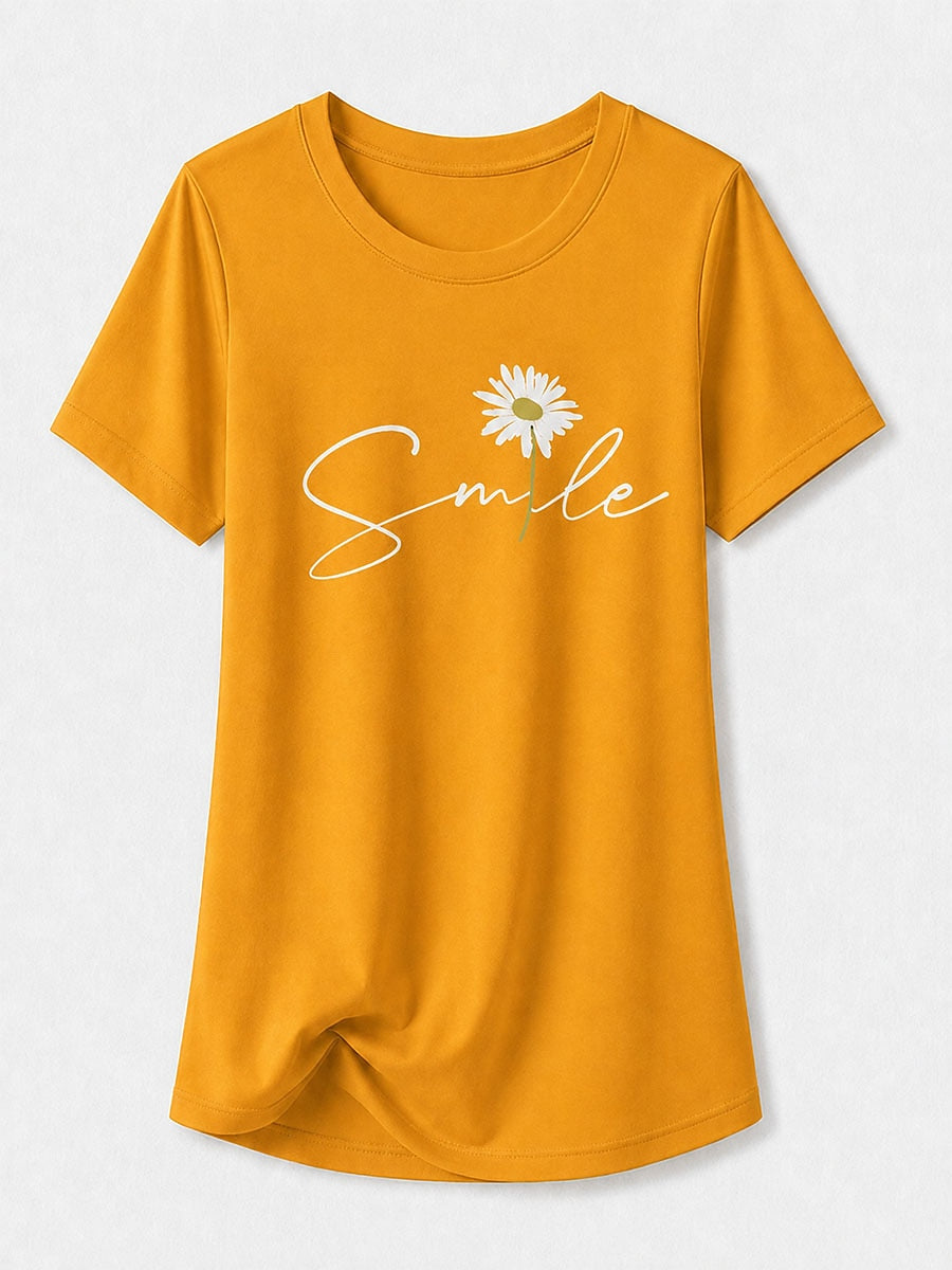Orange Letter Graphic Tee in Orange