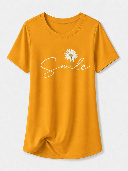 Orange Letter Graphic Tee in Orange