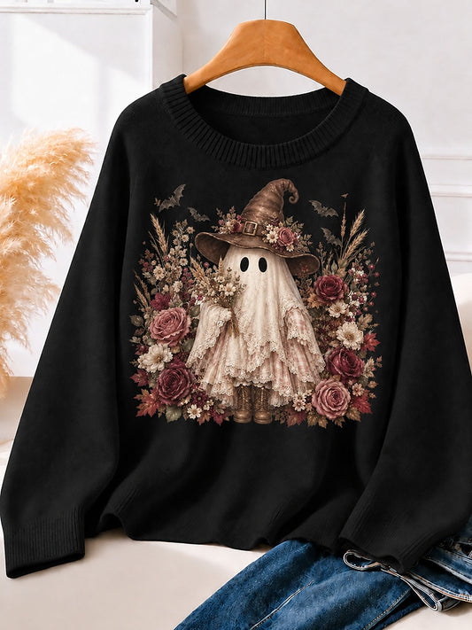 Floral Ghost With Witch Hat women's sweatshirts - product image 1