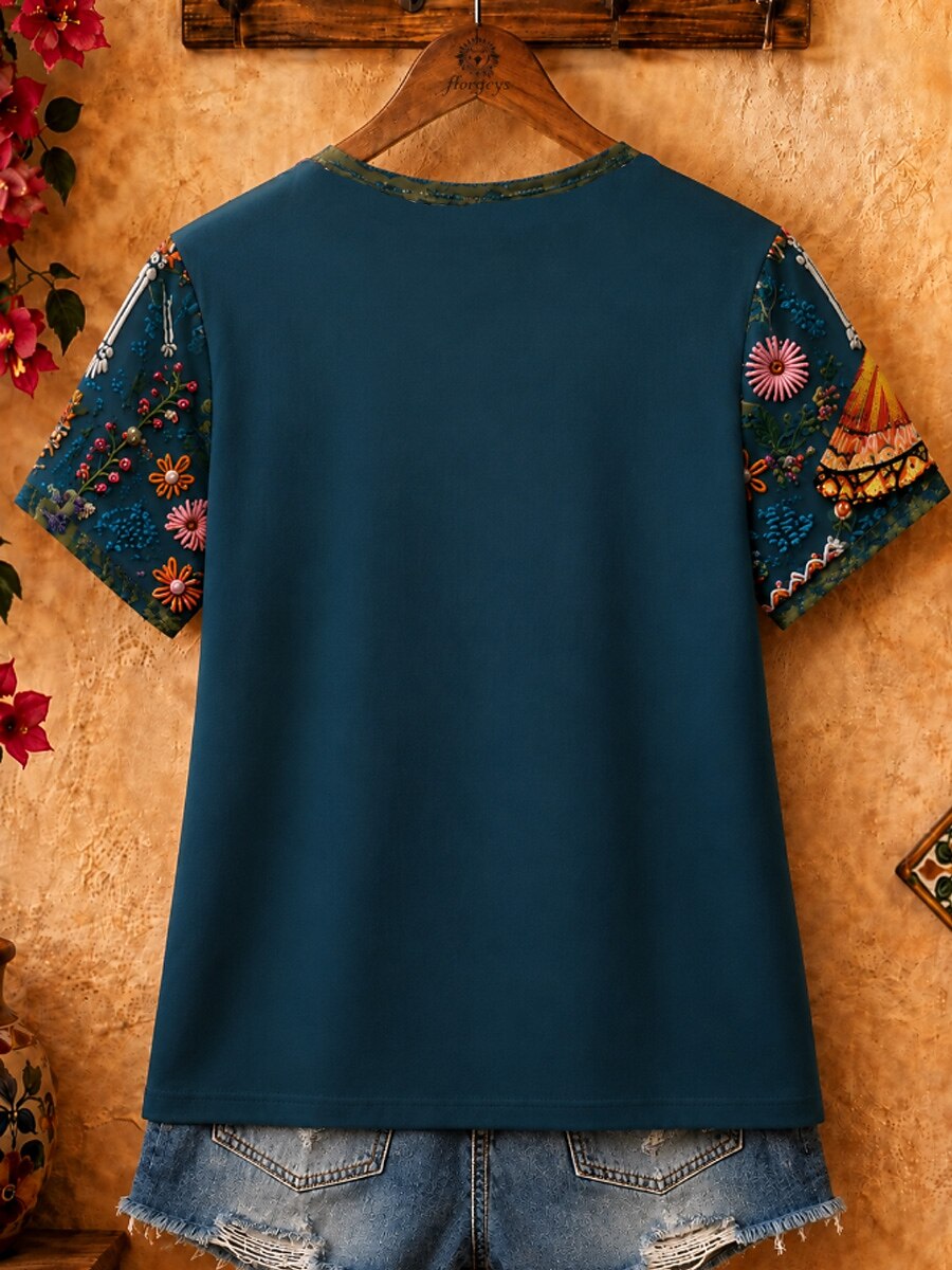 Garden Floral Skull - Flora Cotton Tee