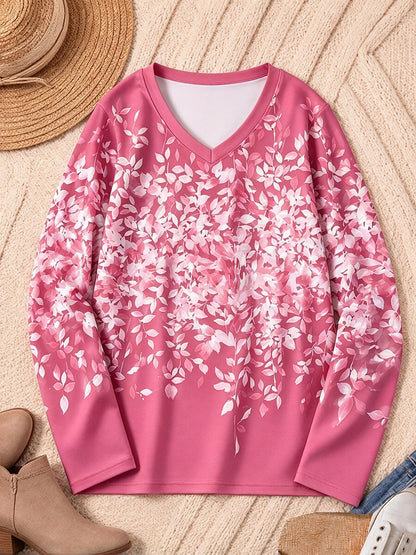 Scattered Floral Blossoms - Flora Cotton Long Sleeve Tee