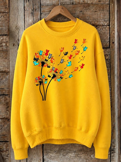 Cats Wishes In The Wind - Nature Story Cotton Blend Sweatshirt