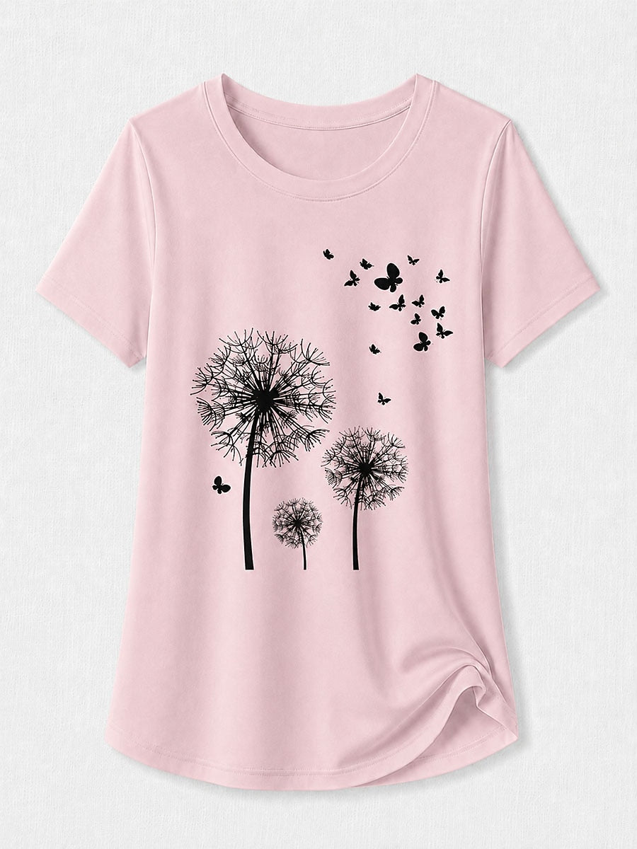 Lotus Pink Summer Tee in White