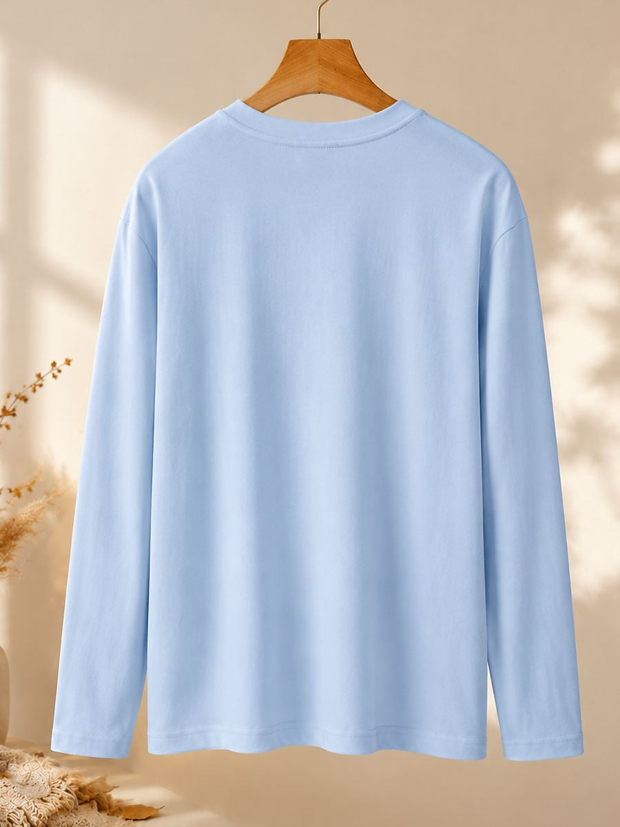 Rabbit With Daisy Bouquet - Nature Story Cotton Long Sleeve Tee