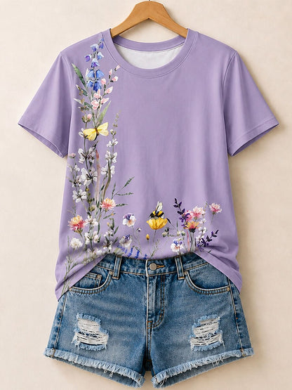 Vintage Field Wildflowers - Life Stories Cotton Tee