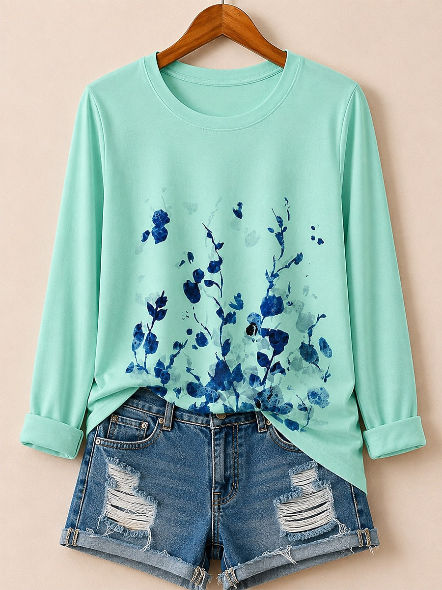 Bluebonnet Meadow - Flora Cotton Long Sleeve Tee