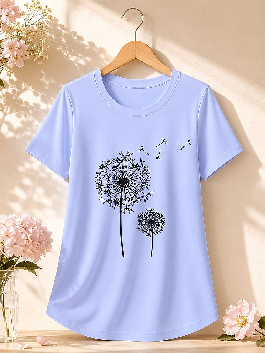 Teal Basic Summer Tee in Purple Blue