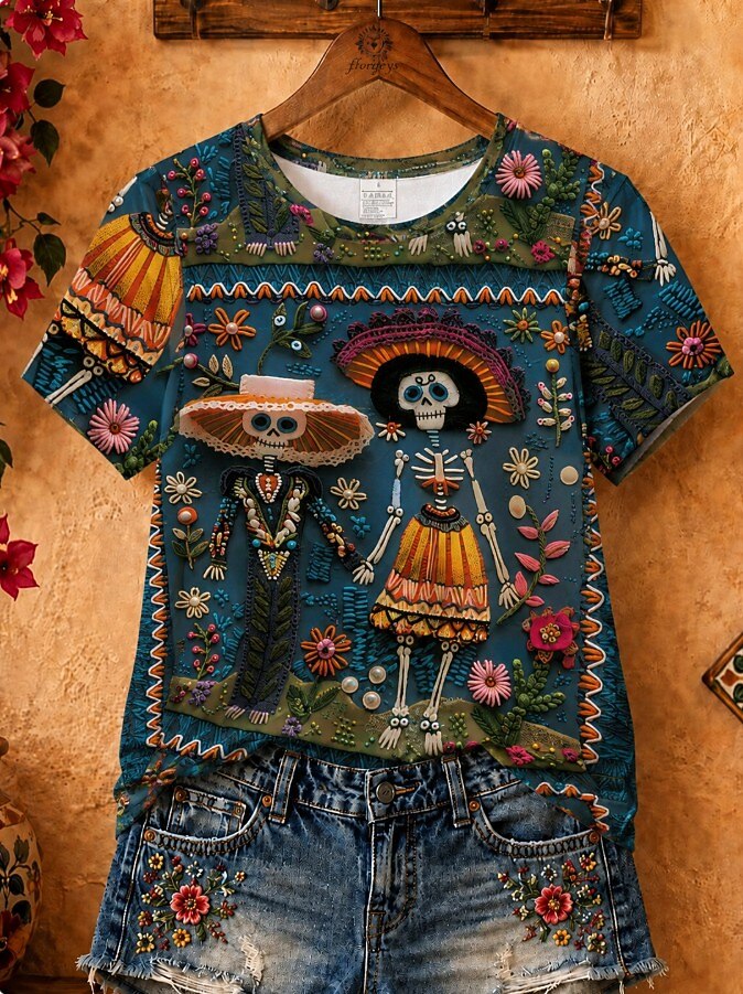 Garden Floral Skull - Flora Cotton Tee