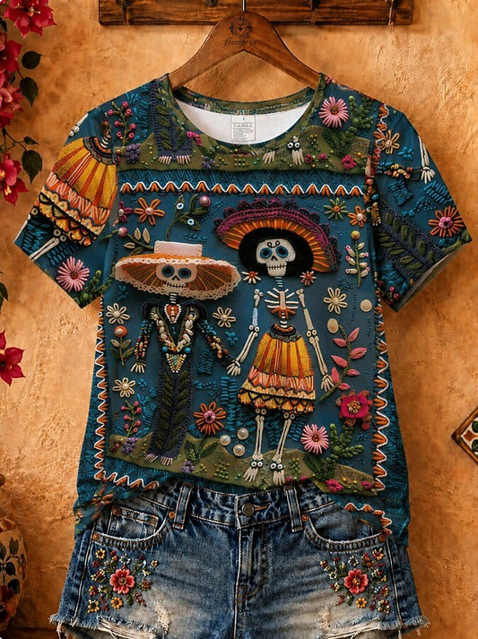 Garden Floral Skull - Flora Cotton Tee
