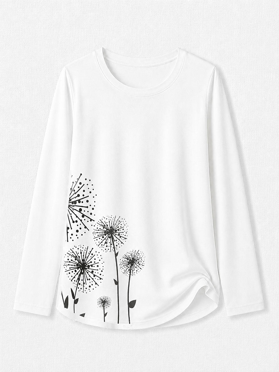 Blue Floral Long Tee in Blue