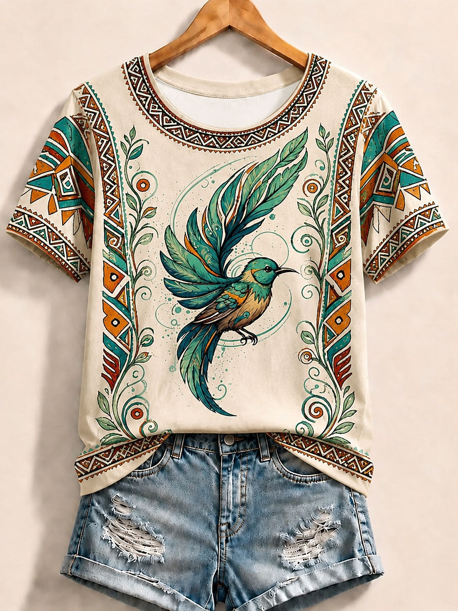 Vintage Garten-Vogel - Naturgeschichte Baumwoll-T-Shirt