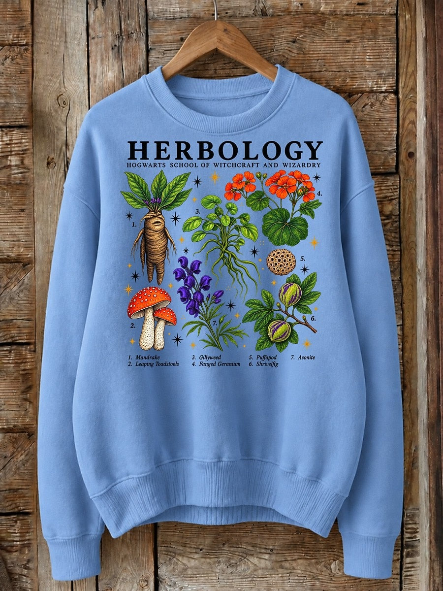 Herbology Botanical Chart - Life Stories Cotton Blend Sweatshirt