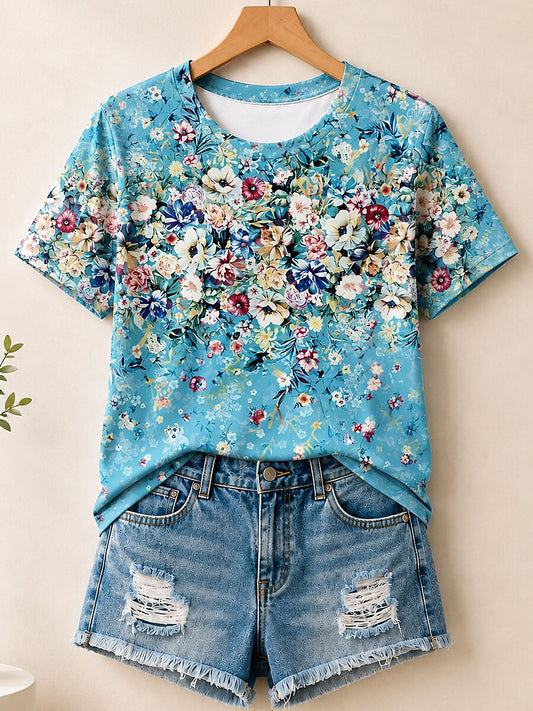 Flowing Field Wildflowers - Life Stories Cotton Tee