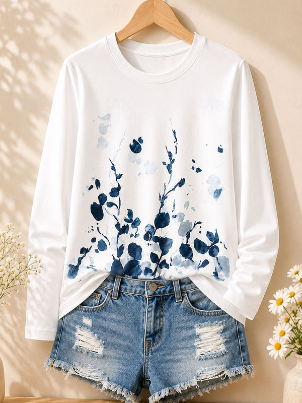 Bluebonnet Meadow - Flora Cotton Long Sleeve Tee