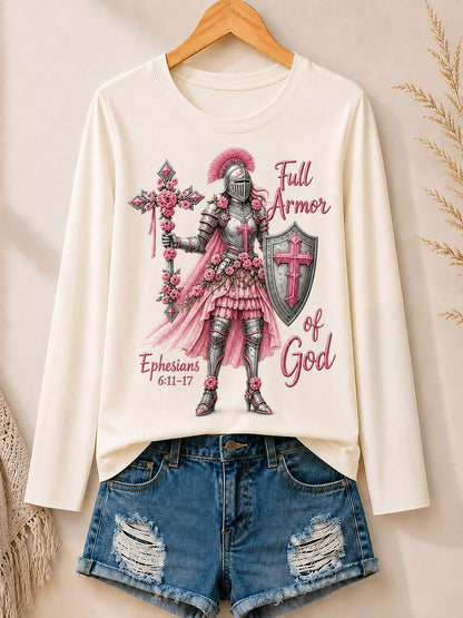 Full Armor Of God With Warrior And Flowers women's t-shirts - product image 4