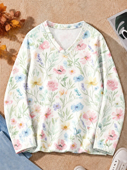 Tiny Floral Blossoms - Flora Cotton Long Sleeve Tee