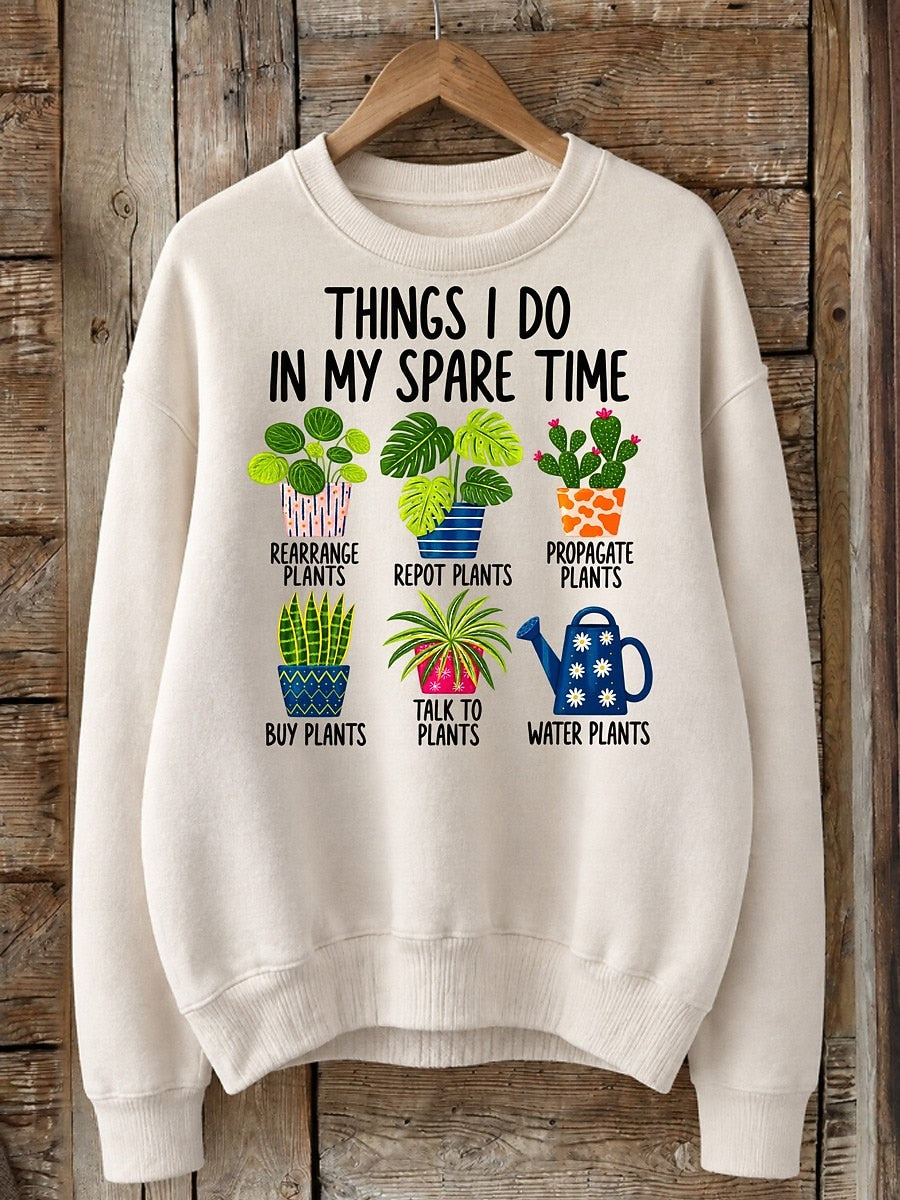 Things I Do In My Spare Time - Life Stories Cotton Blend Sweatshirt
