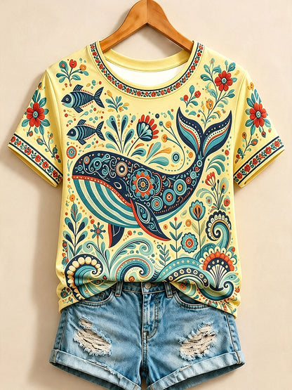 Yellow Animal Cotton Tee in Yellow