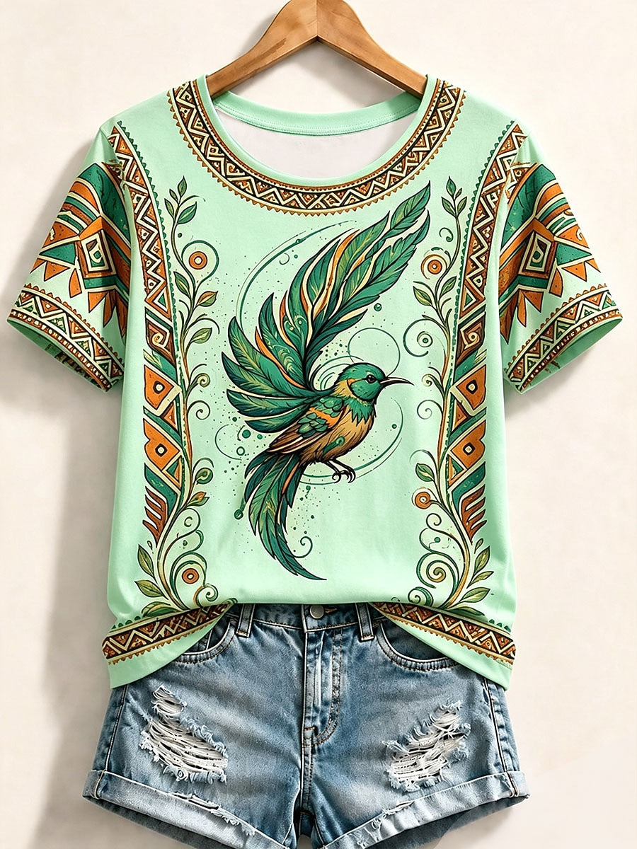 Yellow Bird Cotton Tee in Yellow