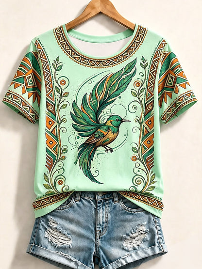 Yellow Bird Cotton Tee in Yellow