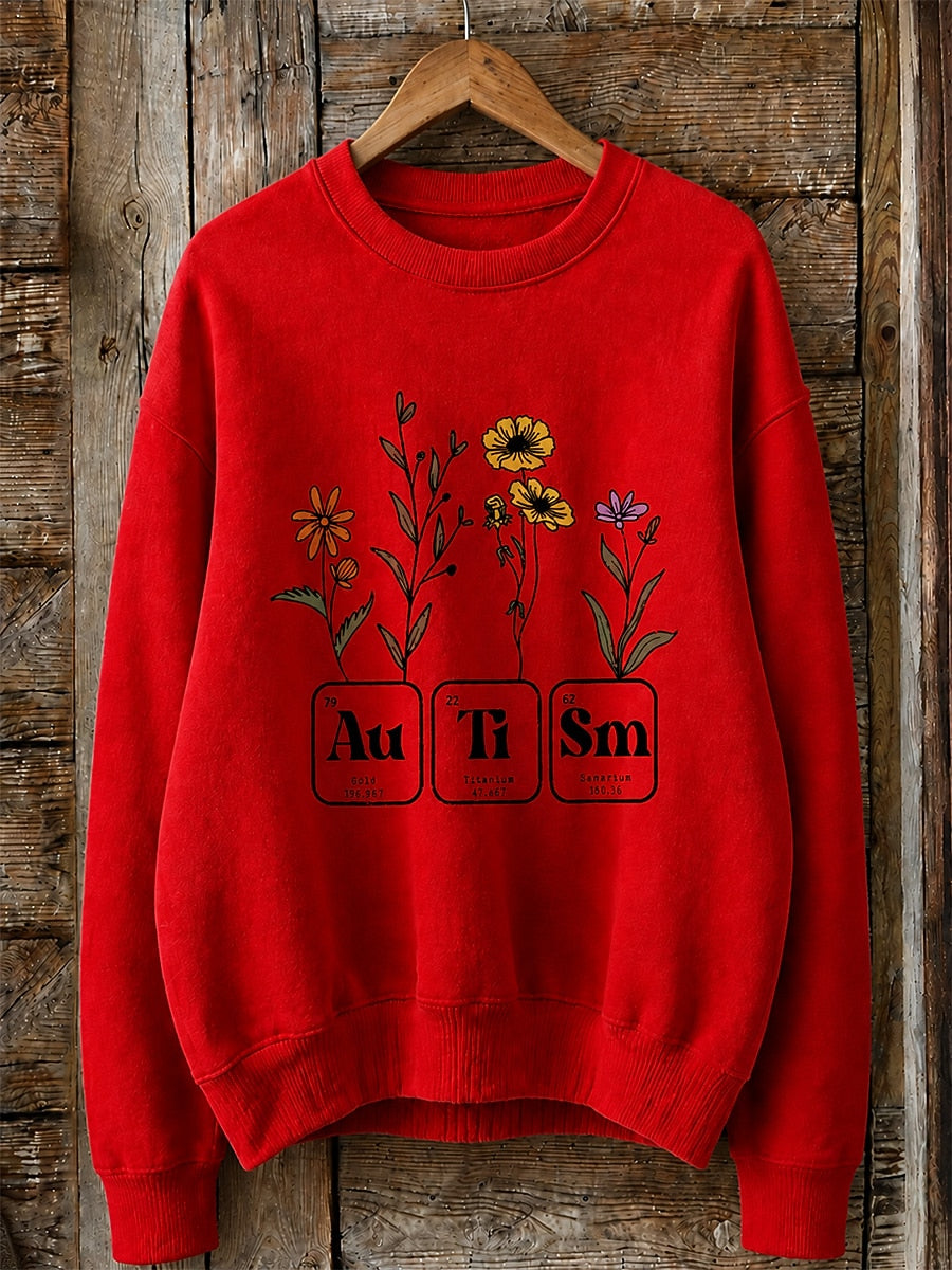 Autism With Wildflowers - Life Stories Cotton Blend Sweatshirt