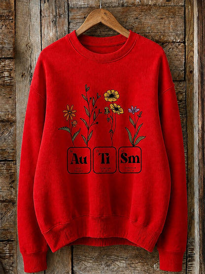 Autism With Wildflowers - Life Stories Cotton Blend Sweatshirt
