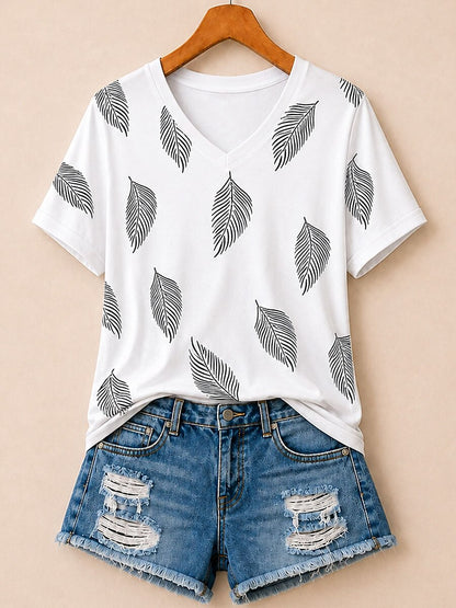 Geometric Botanical Panel - Life Stories Cotton Tee