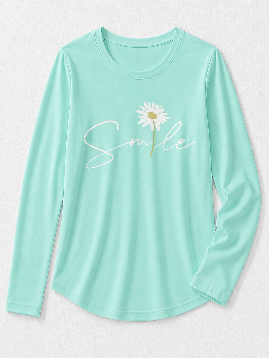 Letter Graphic Cotton Tee in Blue